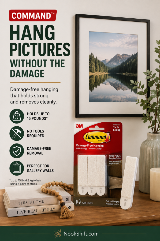 Command 15 lb Large Picture Hanging Strips Review: A Practical Alternative to Nails 1 Command 15 lb Large Picture Hanging Strips review with 14 pairs for damage-free picture hanging